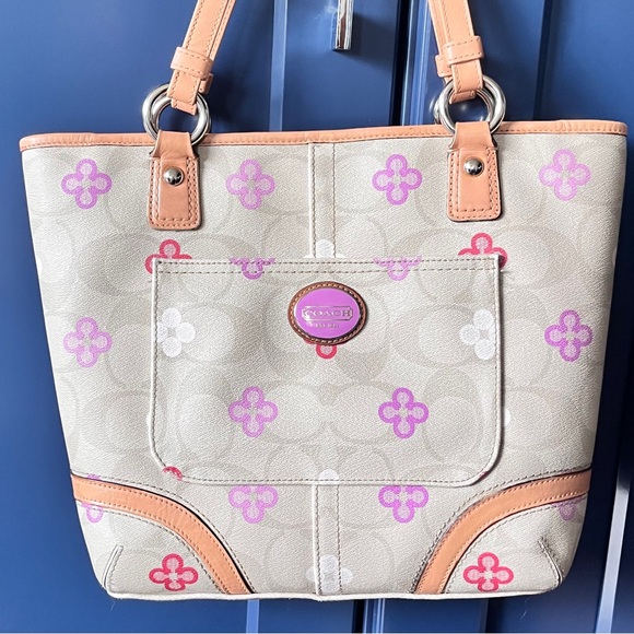 Coach Top Zip Tote with Pink and Purple Accents🥳🥳❌❌ - Picture 3 of 10